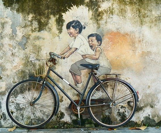 Bicycle Children Graffiti Art Artistic Paint